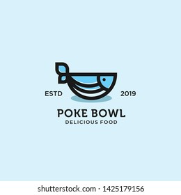 poke bowl hawaiian logo illustration vector template download