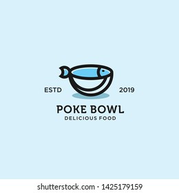 poke bowl hawaiian logo illustration vector template download