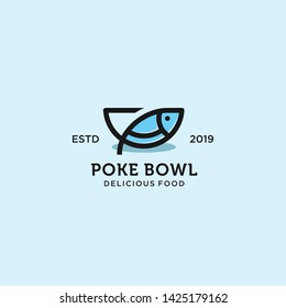 poke bowl hawaiian logo illustration vector template download