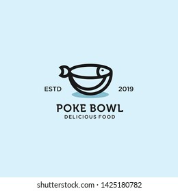 poke bowl hawaiian logo illustration vector template download