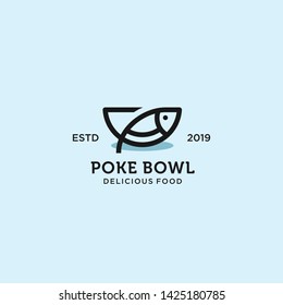 Poke Bowl Hawaiian Logo Illustration Vector Template Download