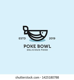 Poke Bowl Hawaiian Logo Illustration Vector Template Download