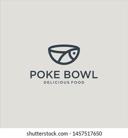 Poke Bowl Hawaiian Logo Illustration Vector Template Download