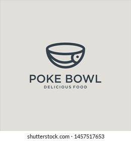 Poke Bowl Hawaiian Logo Illustration Vector Template Download