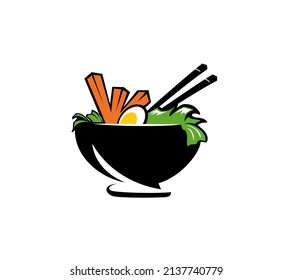 poke bowl logo design. healthy food icon for food and drink cafe shop, restaurant.