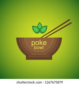 Poke Bowl. Vector illustration.