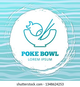 Poke bowl vector logo concept