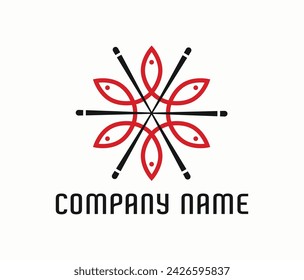 Poke fish sushi vector logo design