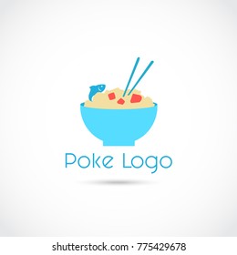 Poke Food Logo Logo Design. Vector Illustrator Eps. 10