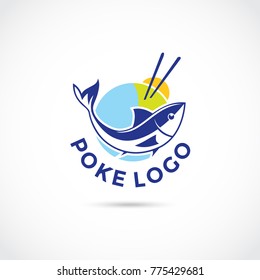 Poke Food Logo Logo Design. Vector Illustrator Eps. 10