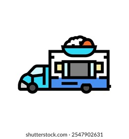 poke food truck color icon vetor. poke food truck sign. ilustração de símbolo isolado