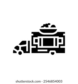 poke food truck glyph icon vetor. poke food truck sign. ilustração de símbolo isolado