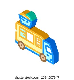 poke food truck isometric icon vector. poke food truck sign. isolated symbol illustration