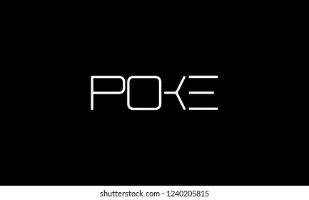 POKE LOGO WITH NEGATIVE SPACE EFFECT FOR LOGO DESIGN OR ILLUSTRATION USE