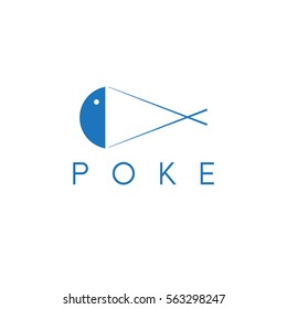 Poke Restaurant Simple Vector Icon With Bowl And Chopsticks