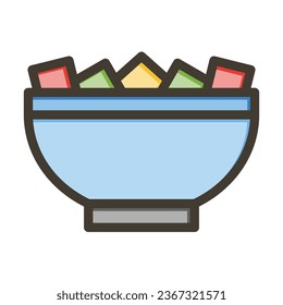 Poke Vector Thick Line Filled Colors Icon For Personal And Commercial Use.
