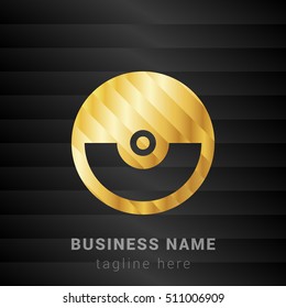 Pokeball Gold and Black silk fashion premium icon / Logo