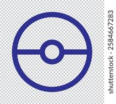 Pokeball icon. Transparent isolated vector illustration on white background. Pokeball vector illustration in flat art, low polygon and vector art style.Pokeball icon. Isolated and transparent vector 