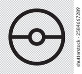 Pokeball icon. Transparent isolated vector illustration on white background. Pokeball vector illustration in flat art, low polygon and vector art style.Pokeball icon. Isolated and transparent vector 
