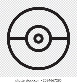 Pokeball icon. Transparent isolated vector illustration on white background. Pokeball vector illustration in flat art, low polygon and vector art style.Pokeball icon. Isolated and transparent vector 