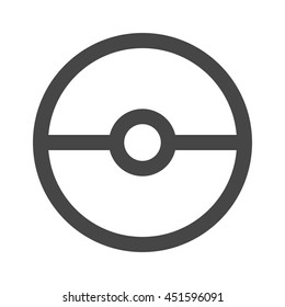 Pokeball icon. Transparent isolated vector illustration on white background.