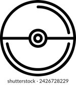 pokeball line icon illustration vector