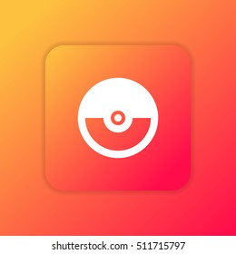 Pokeball orange bright app ui/ux Icon / Logo design