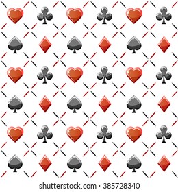 poker abstract and white seamless pattern in vector