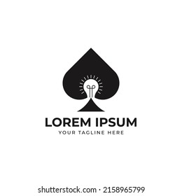 Poker Ace lamp bulb logo icon design template