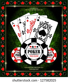 Poker Aces. Vector background.