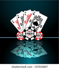 Poker Aces. Vector background.
