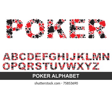 Poker alphabet. From A to Z. Vector illustration. Also available digits and punctuation marks in my portfolio.