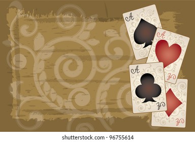 Poker background in retro style, vector illustration