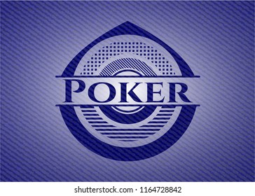 Poker badge with denim texture