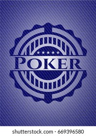 Poker badge with denim texture