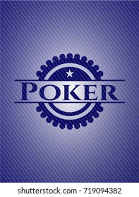 Poker badge with denim texture