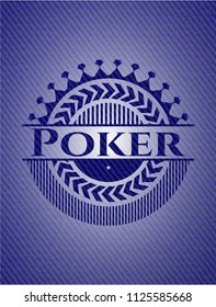 Poker badge with jean texture