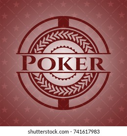Poker badge with red background