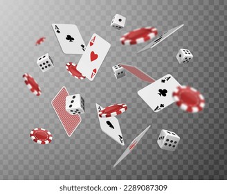 Poker banner with axes and dice on transparent background.