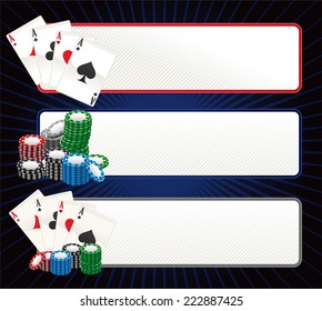 Poker banner set vector illustration.