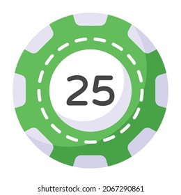 A poker bet coin in flat vector