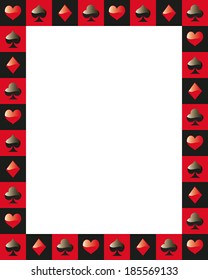 Poker Rahmen Spielkarte rot und schwarz