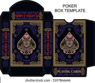 Poker box template with skull