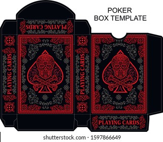 Poker box template with skull