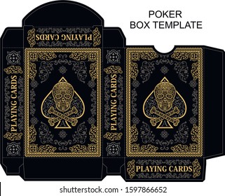 Poker box template with skull