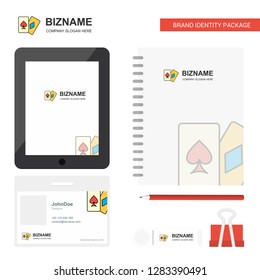 Poker Business Logo, Tab App, Diary PVC Employee Card and USB Brand Stationary Package Design Vector Template