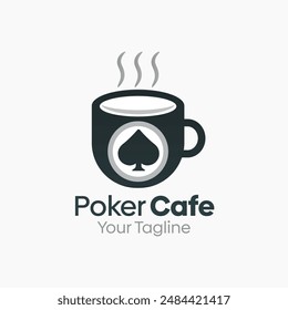 Poker Cafe Logo Vector Template Design. Good for Business, Start up, Agency, and Organization