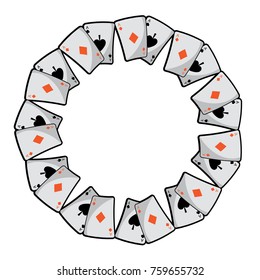 poker card aces round shape playing design