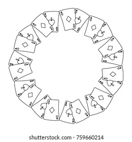 poker card aces round shape playing design