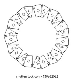 poker card aces round shape playing design